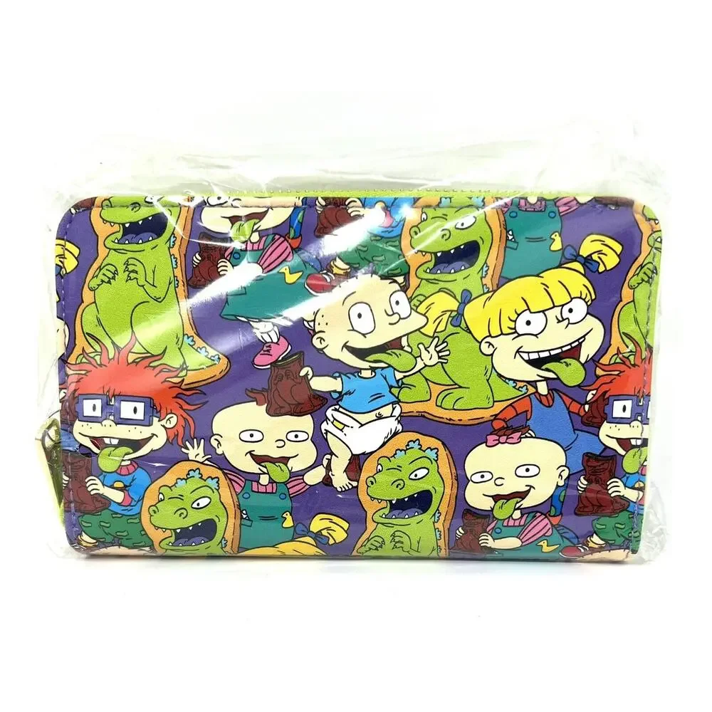 Loungefly Rugrats Wallet Reptar Bar Zip Around Wallet NWT Allover Print AOP